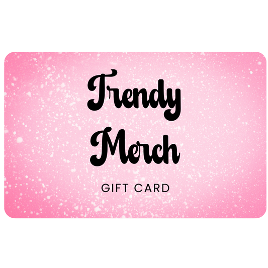 Pink gift card with a black bow and text.