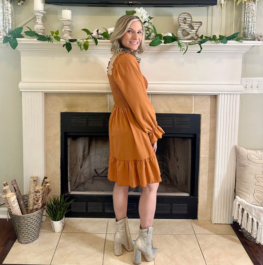 Carly Smocked Ruffle Dress