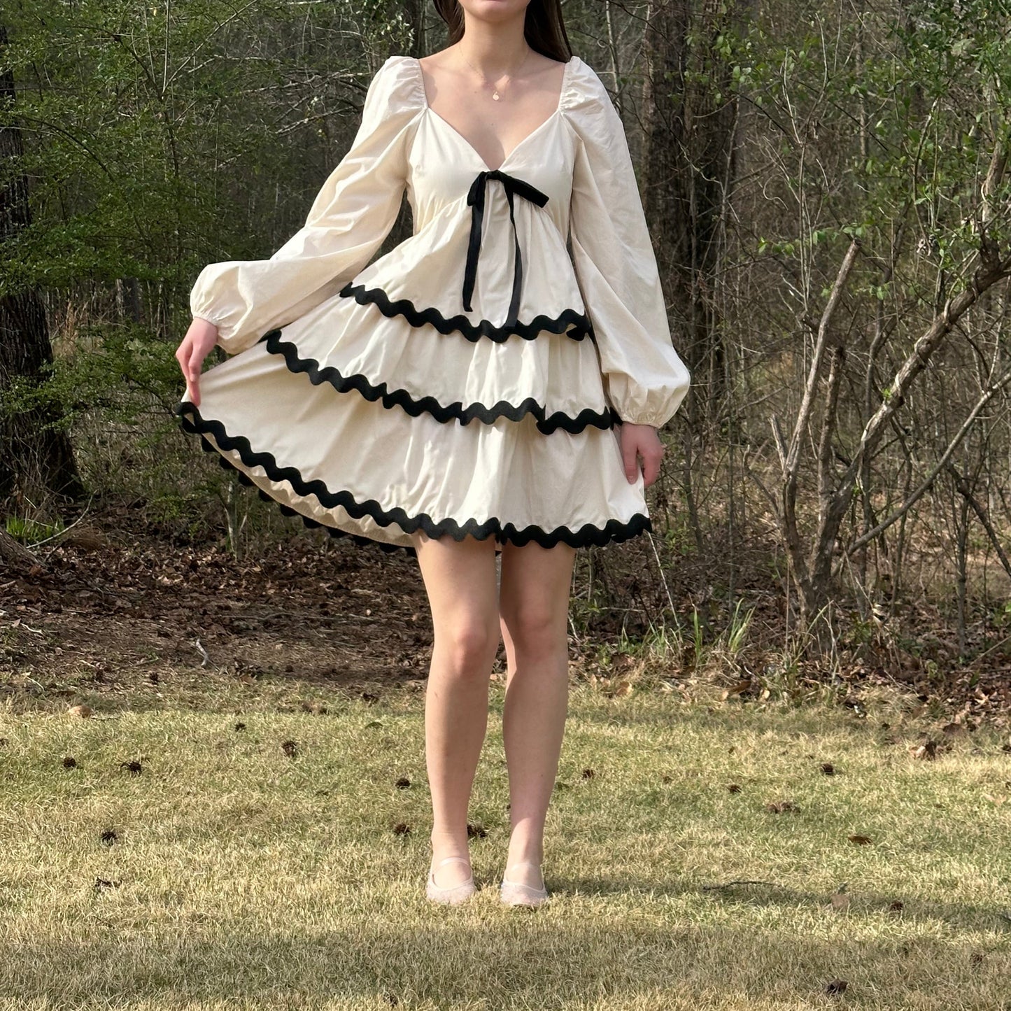 Elle Tiered Ric-Rac Mini Dress