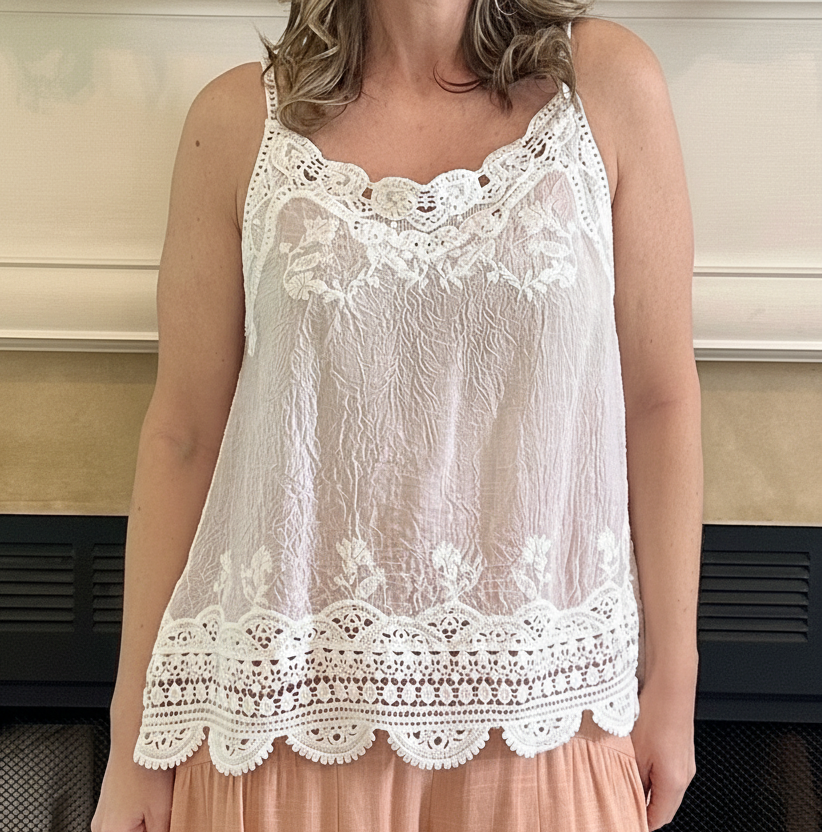 CLANE EMBROIDERY LACE CAMI ALL IN ONE レディース EMBROIDERY LACE