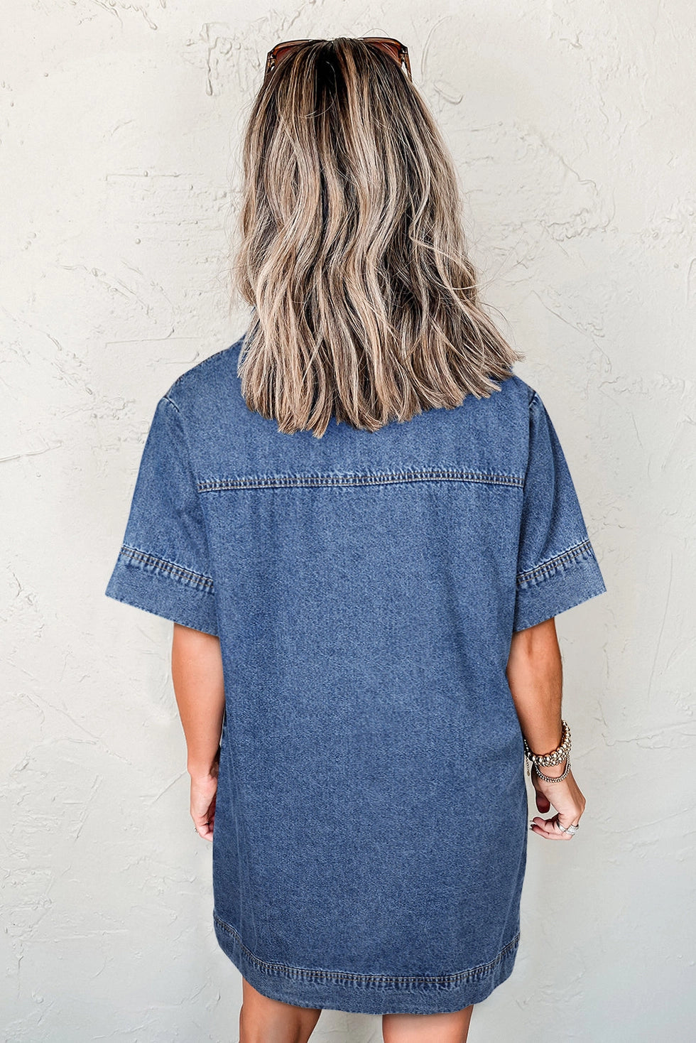 Relaxed Denim Dress is the epitome of effortless style and comfort. Designed with a breezy, laid-back fit, this short-sleeve dress is perfect for casual days.