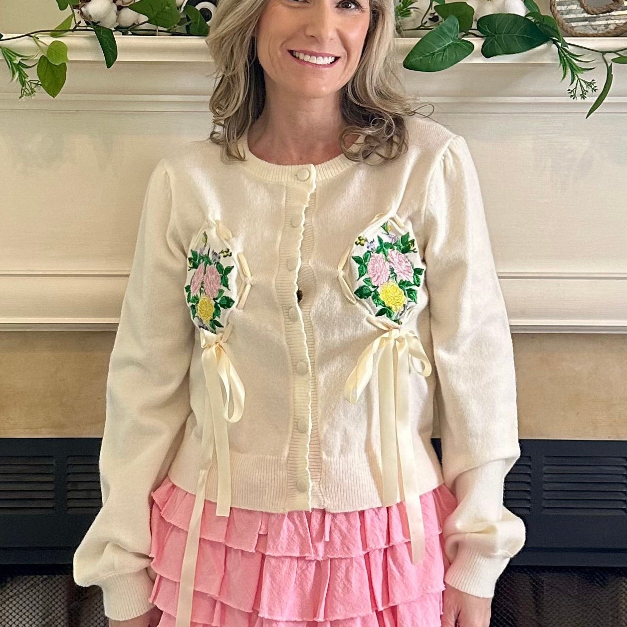 Paige Floral Embroidered Cardigan