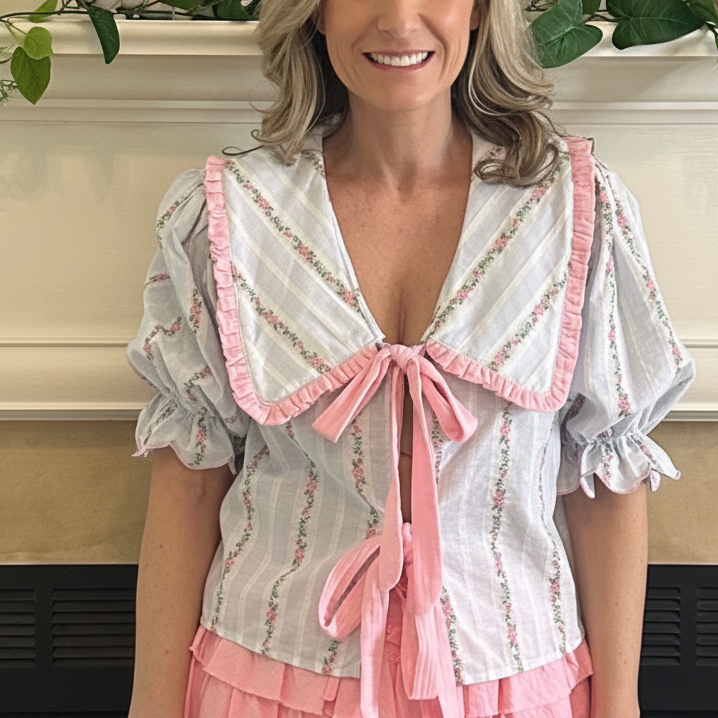 Reagan Sailor-Collar Blouse – Trendy Merch