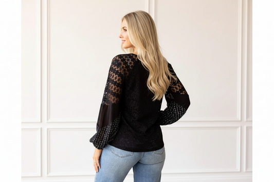 Chloe Lace Sleeve Top