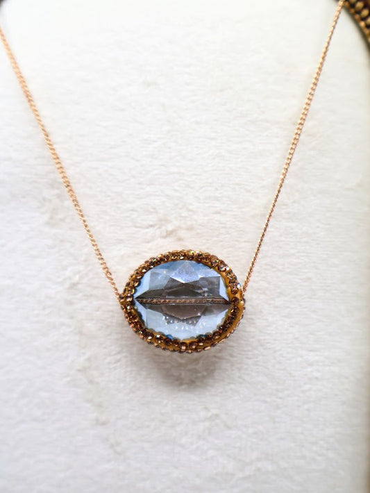 Golden Ember Crystal Pendant