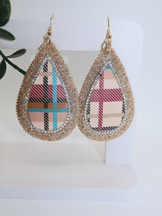 Chic Plaid Teardrop Earrings