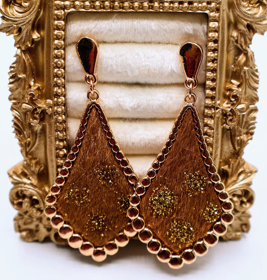 Golden Dahlia Drop Earrings