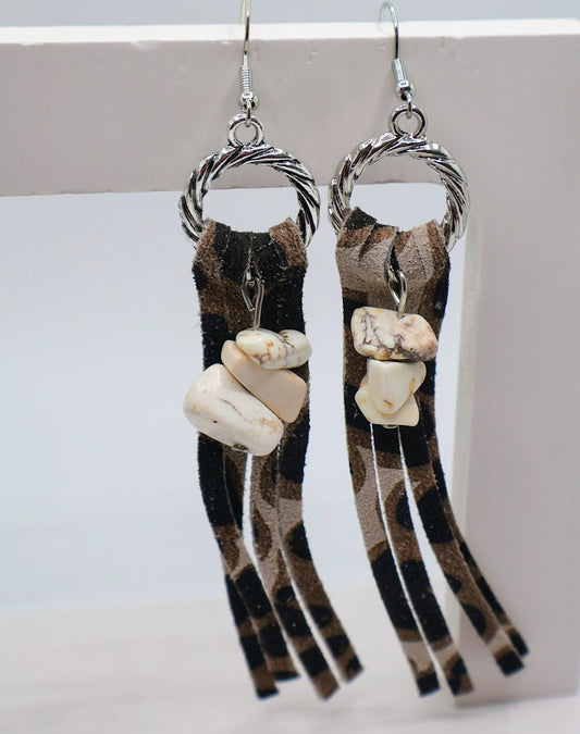 Leopard Fringe Tassel Earrings