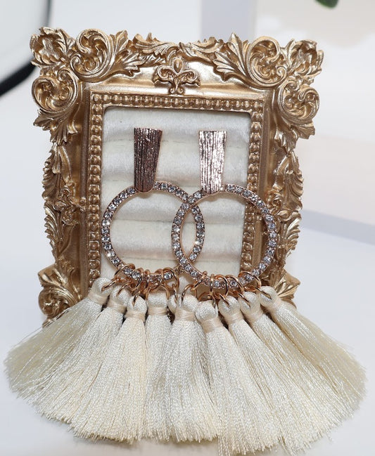 Ivory Luxe Tassel Earrings