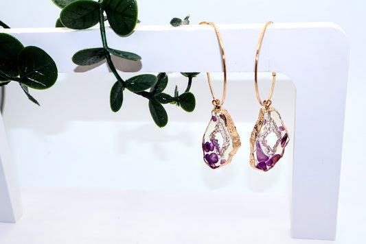 Celestial Amethyst Hoop Earrings