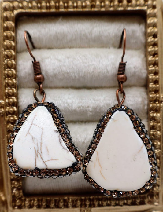 Rock Solid Cream Stone Drop Earrings