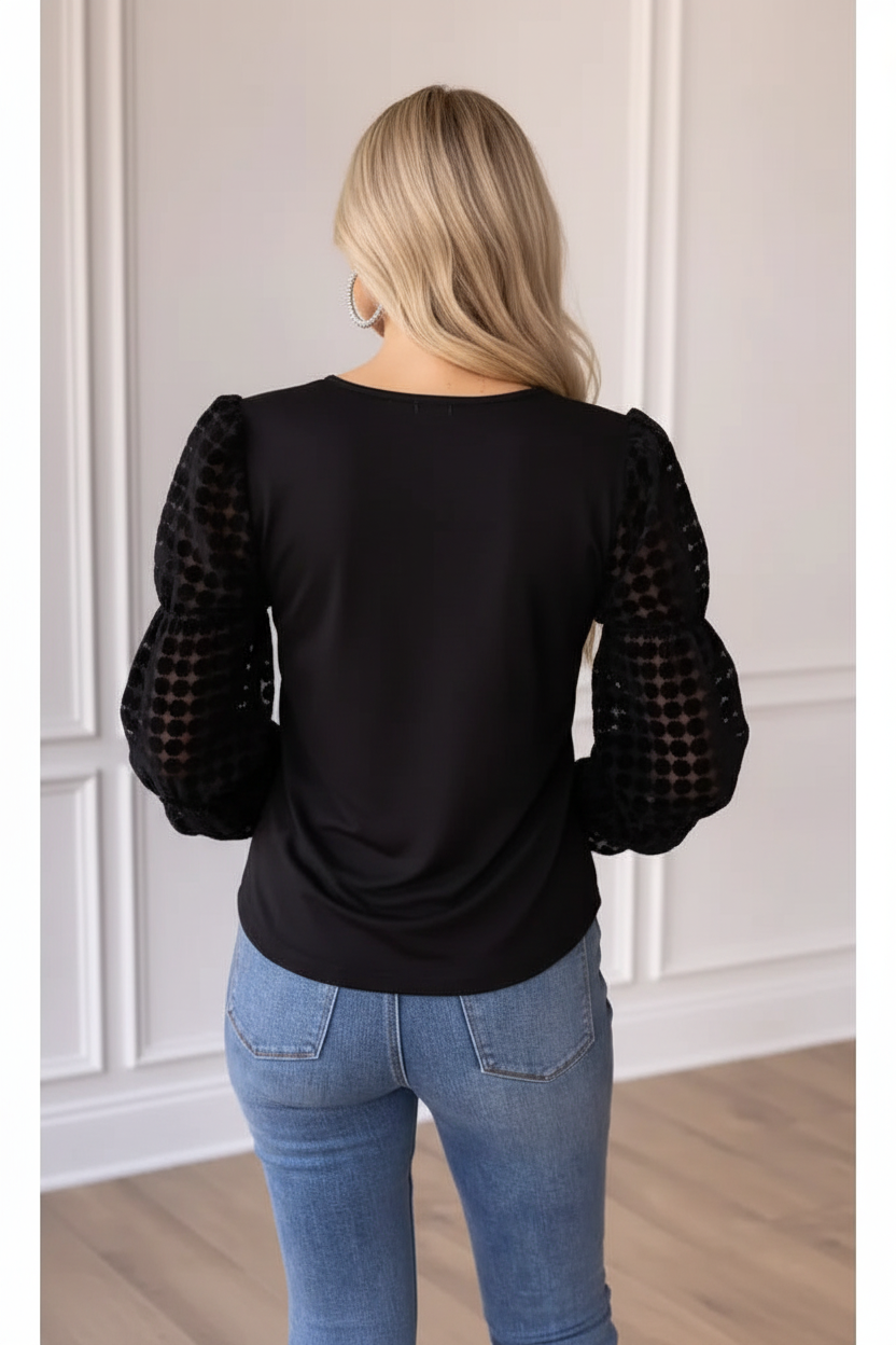 Emma Dot Sleeve Top