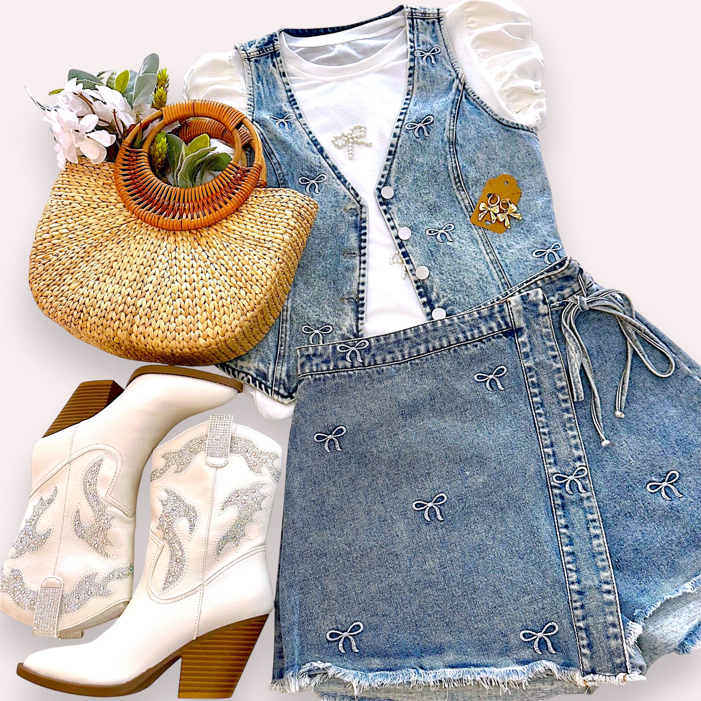 Wrenlee Denim Button-Up Vest