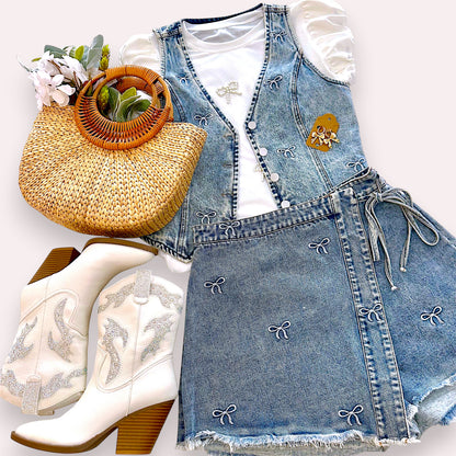 Wrenlee Denim Button-Up Vest