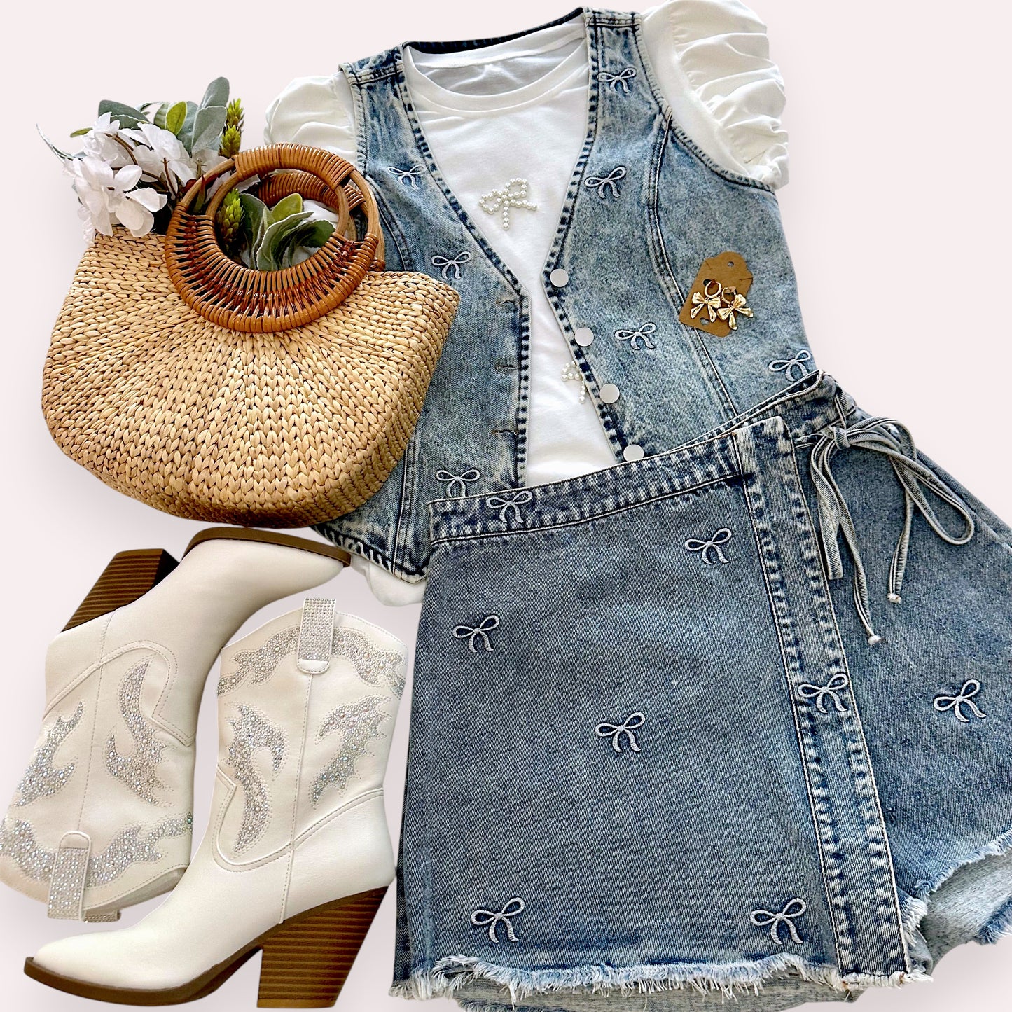 Wrenlee Denim Wrap Skort