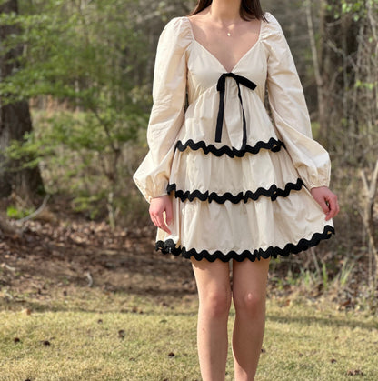 Elle Tiered Ric-Rac Mini Dress
