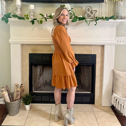 Carly Smocked Ruffle Dress