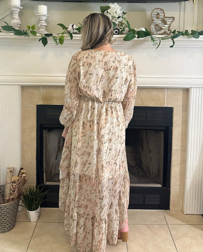 Fallon Floral Ruffle Maxi Dres