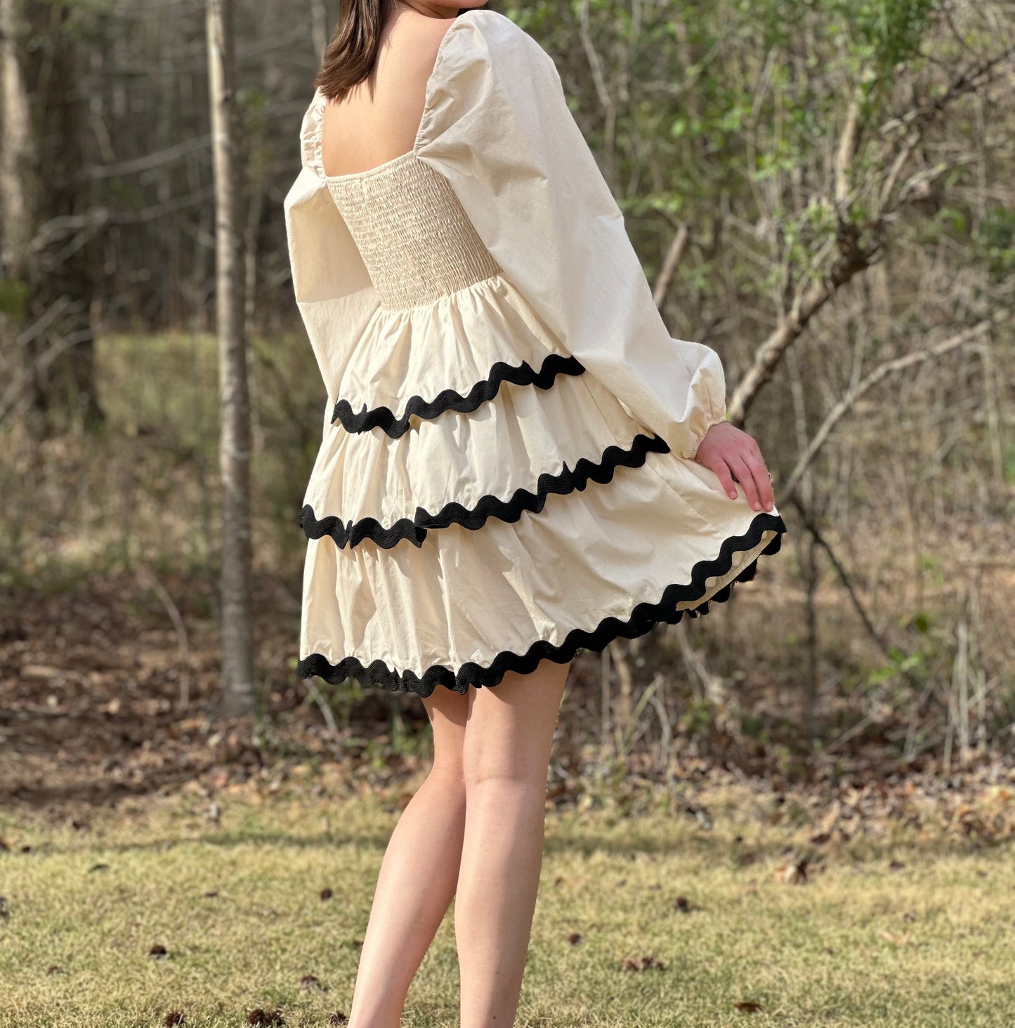 Elle Tiered Ric-Rac Mini Dress