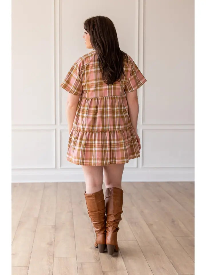 Blush Plaid Daydream Dress