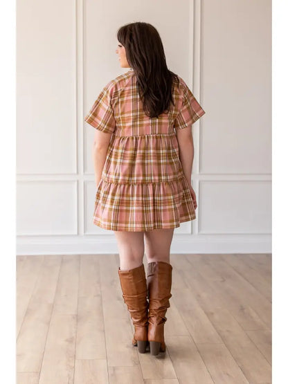 Blush Plaid Daydream Dress