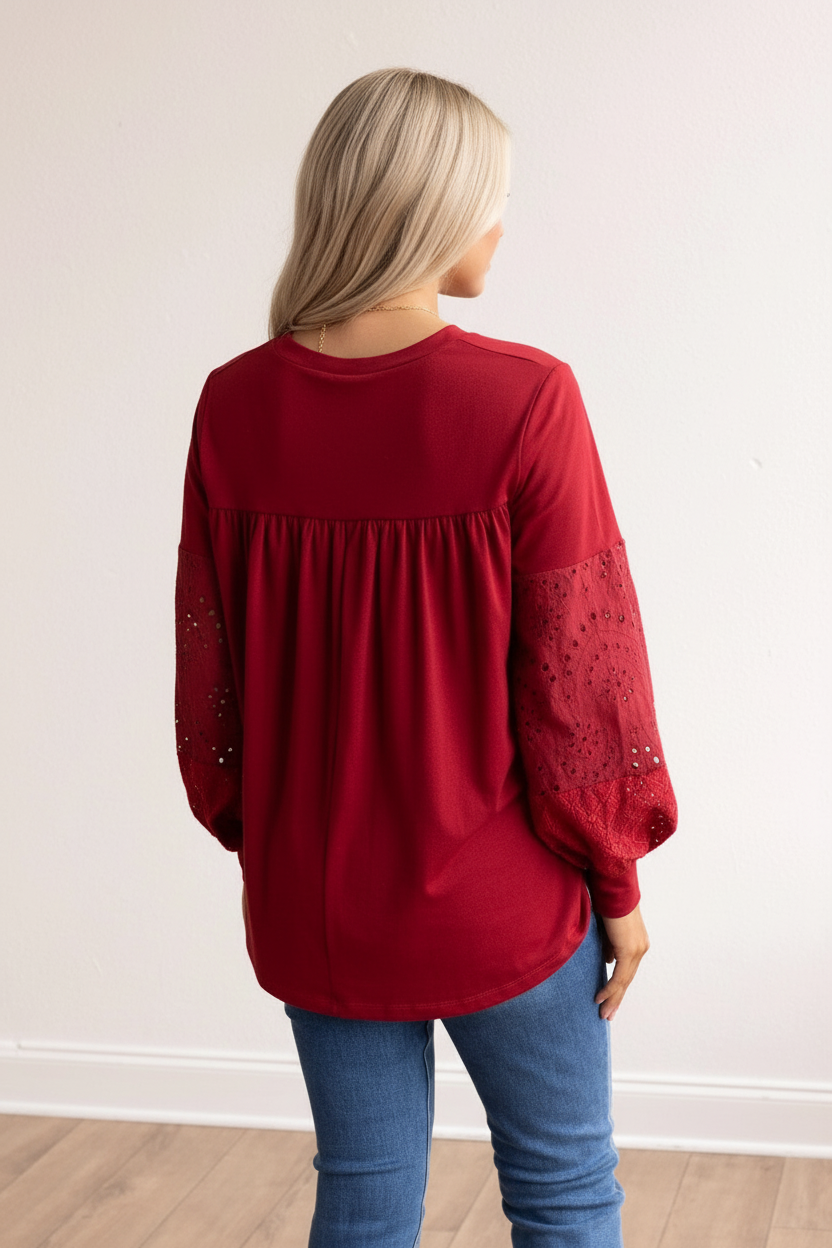 Cora Eyelet Sleeve Top
