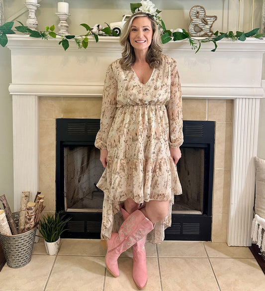 Fallon Floral Ruffle Maxi Dres