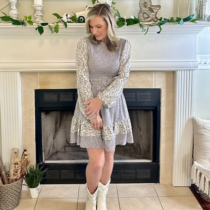 Harmoni Belted Tiered Floral Smock Dress