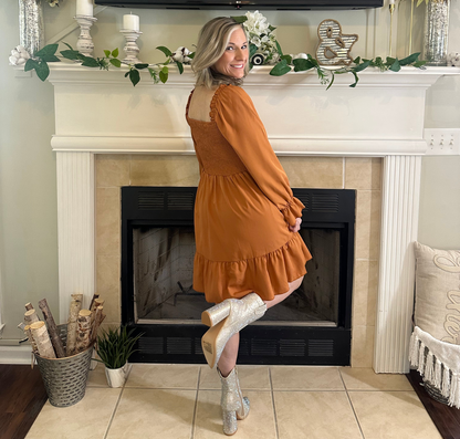 Carly Smocked Ruffle Dress