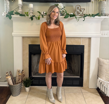Carly Smocked Ruffle Dress