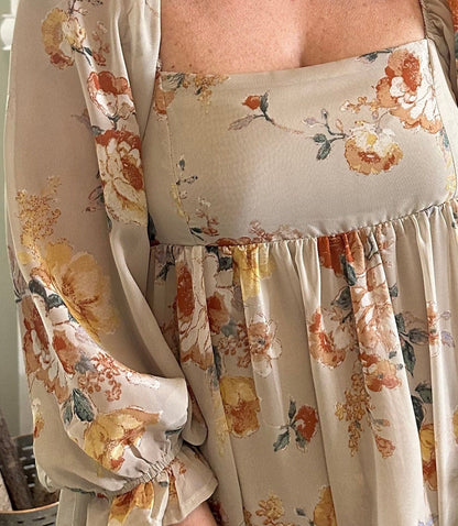 Indy Floral Chiffon Babydoll Dress