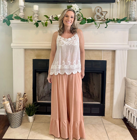 Adalee Lace Embroidered Cami Top