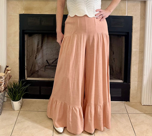 Madilynn Wide-Leg Ruffle Pants