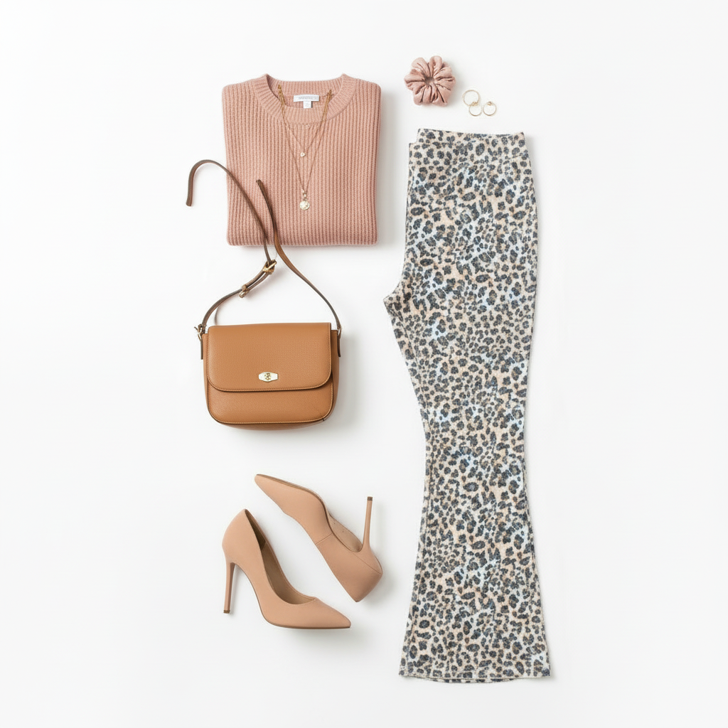 Catherine Leopard Print Flare Pants