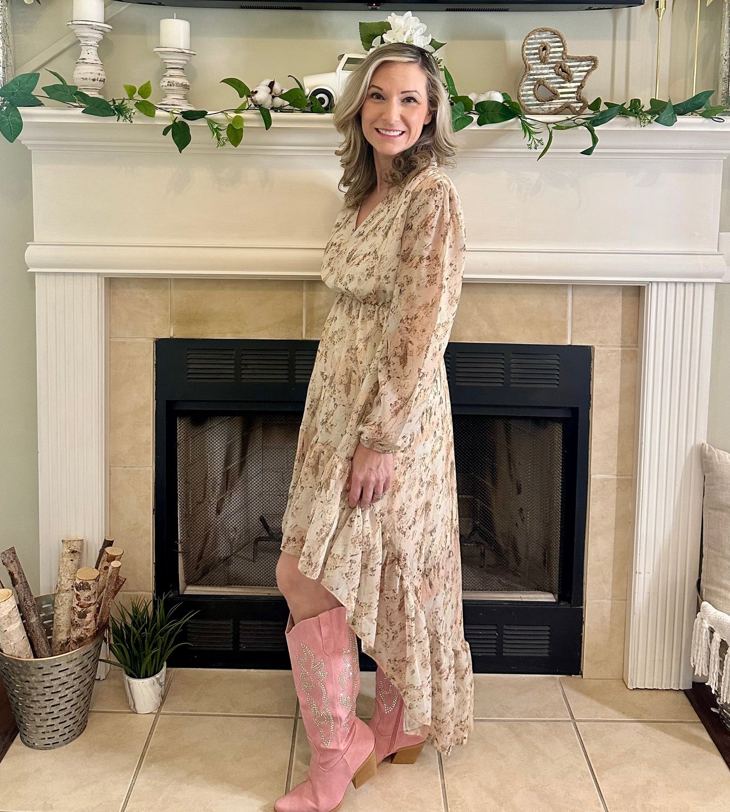 Fallon Floral Ruffle Maxi Dres