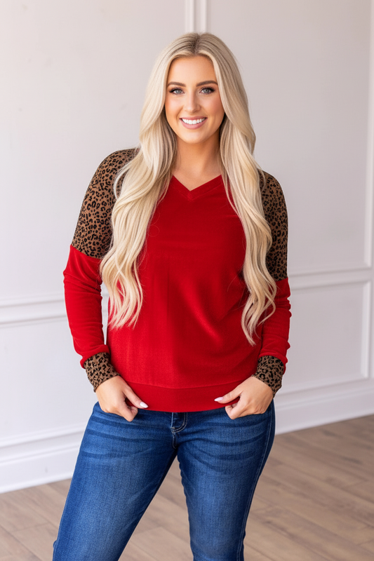 Ariana Red Velvet Top