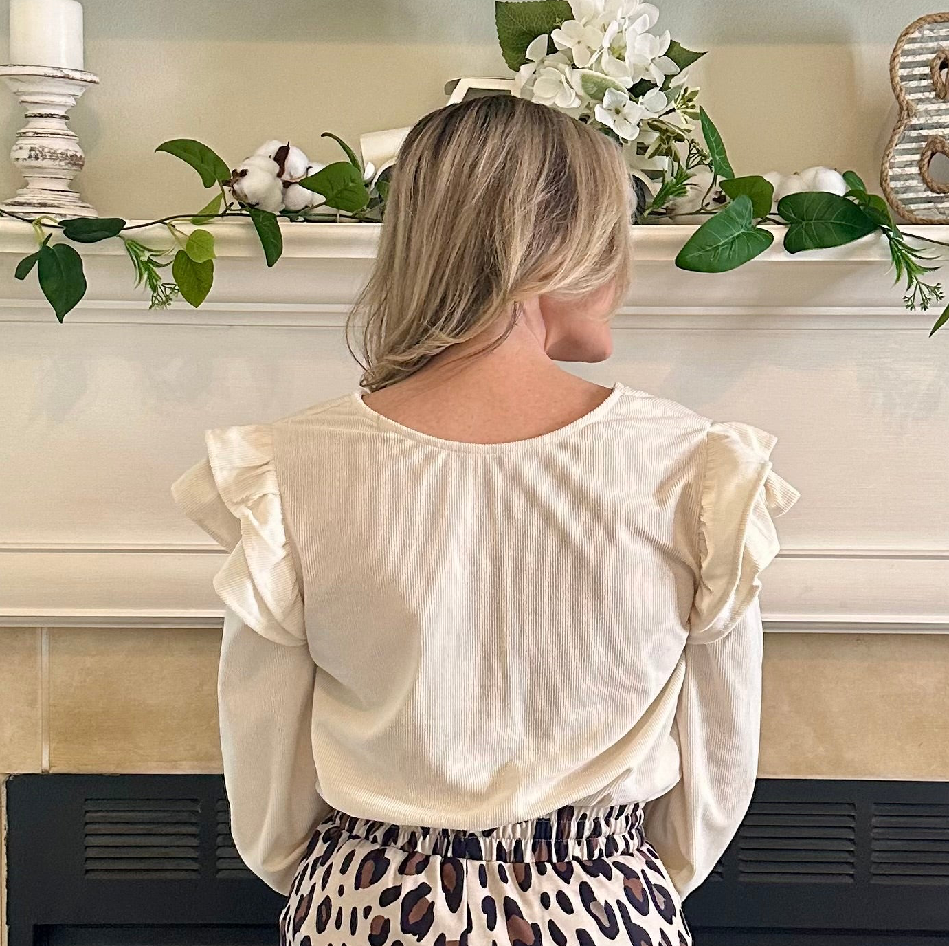 Elsa Ruffled Corduroy Blouse