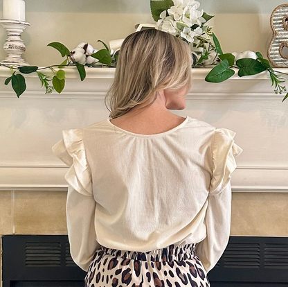Elsa Ruffled Corduroy Blouse