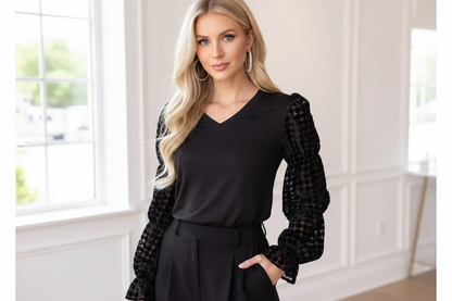 Emma Dot Sleeve Top