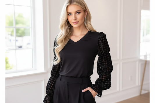Emma Dot Sleeve Top