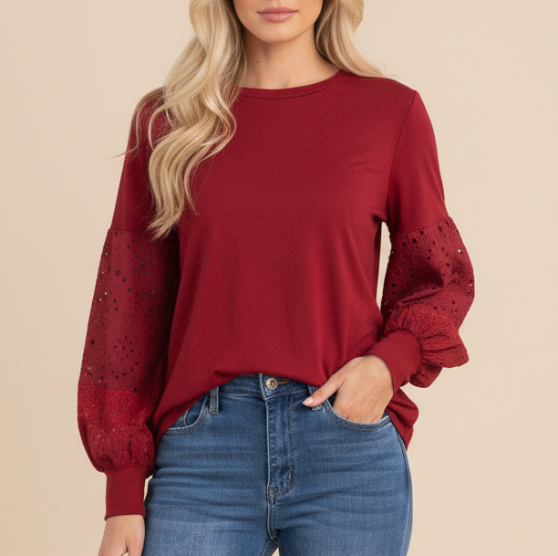 Cora Eyelet Sleeve Top