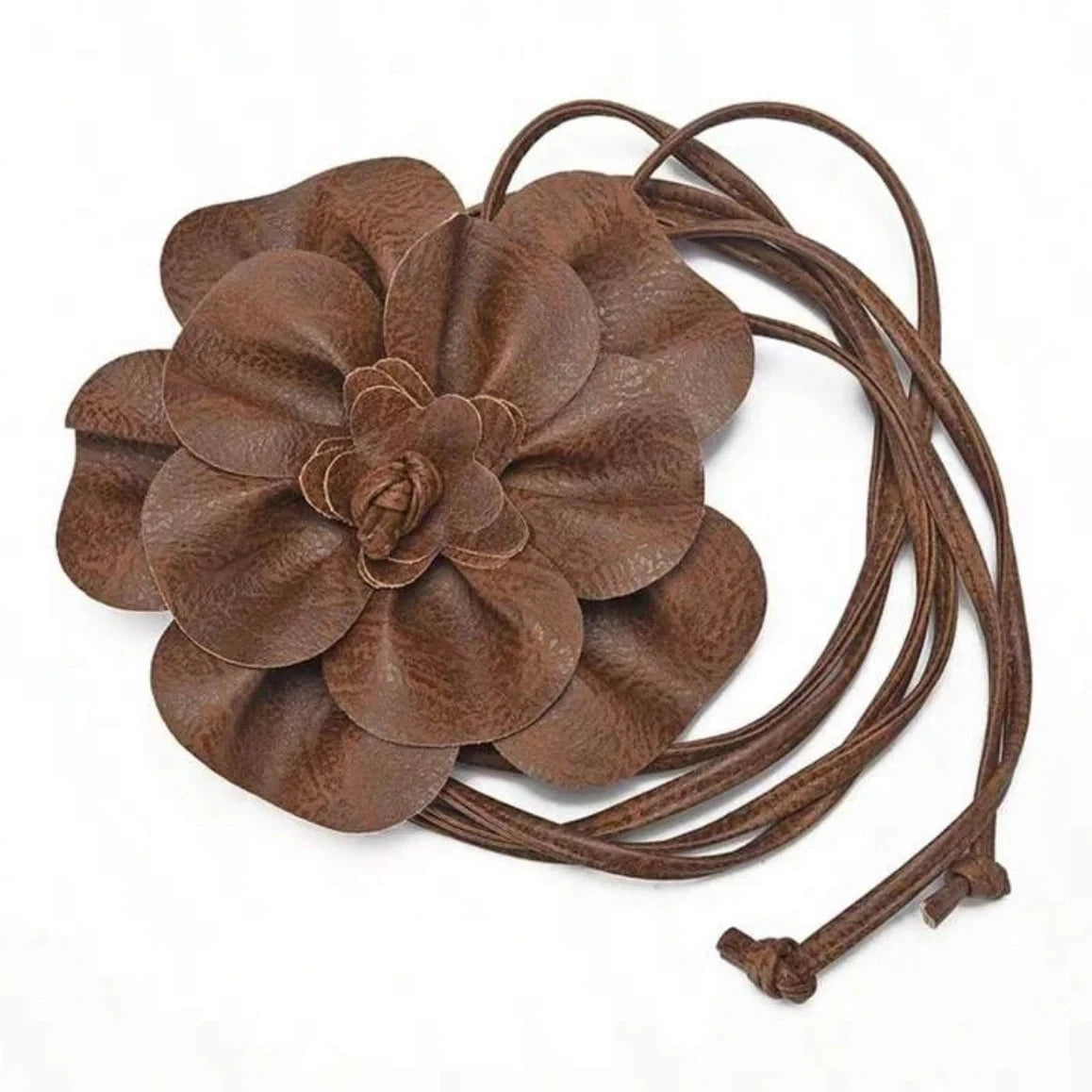 Dahlia Flower Tie Belt