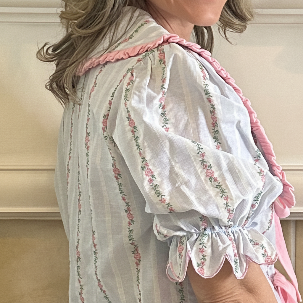Reagan Sailor-Collar Cropped Blouse