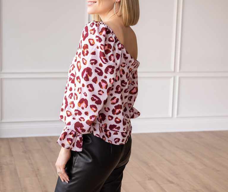 Evie Off-Shoulder Leopard Print Top