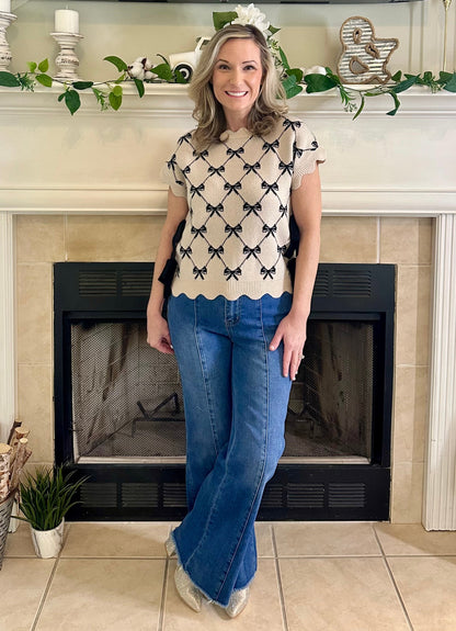Henley High-Waisted Wide-Leg Jeans