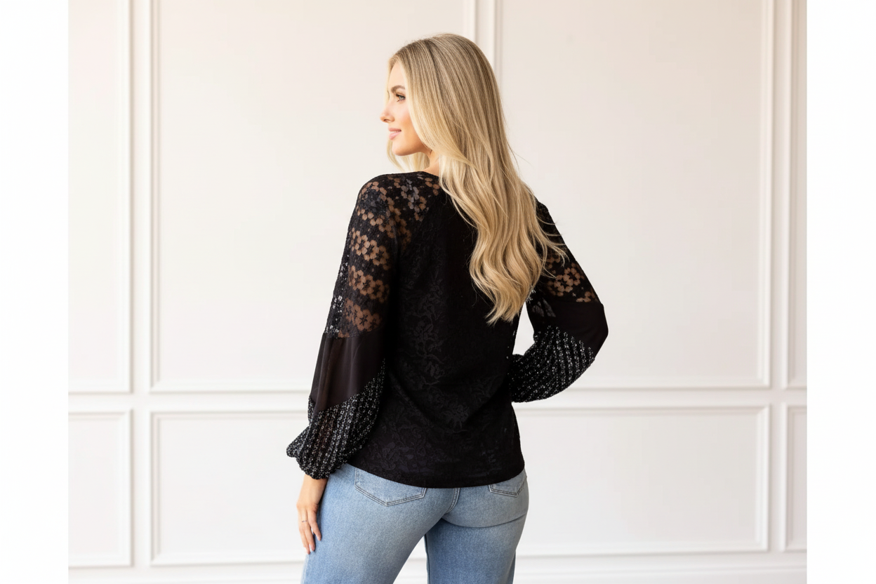 Chloe Lace Sleeve Top