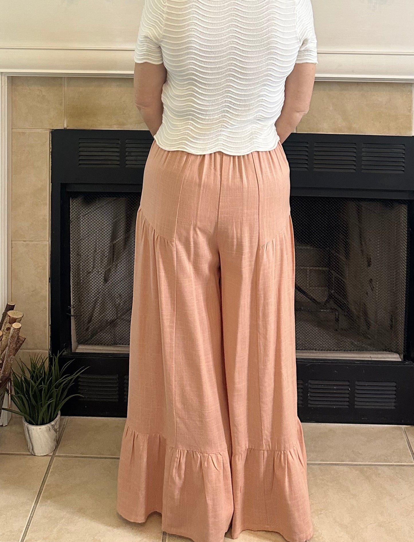 Madilynn Wide-Leg Ruffle Pants