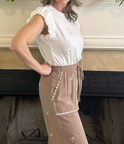 Haisley Beaded Bow Top