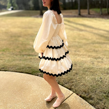 Elle Tiered Ric-Rac Mini Dress