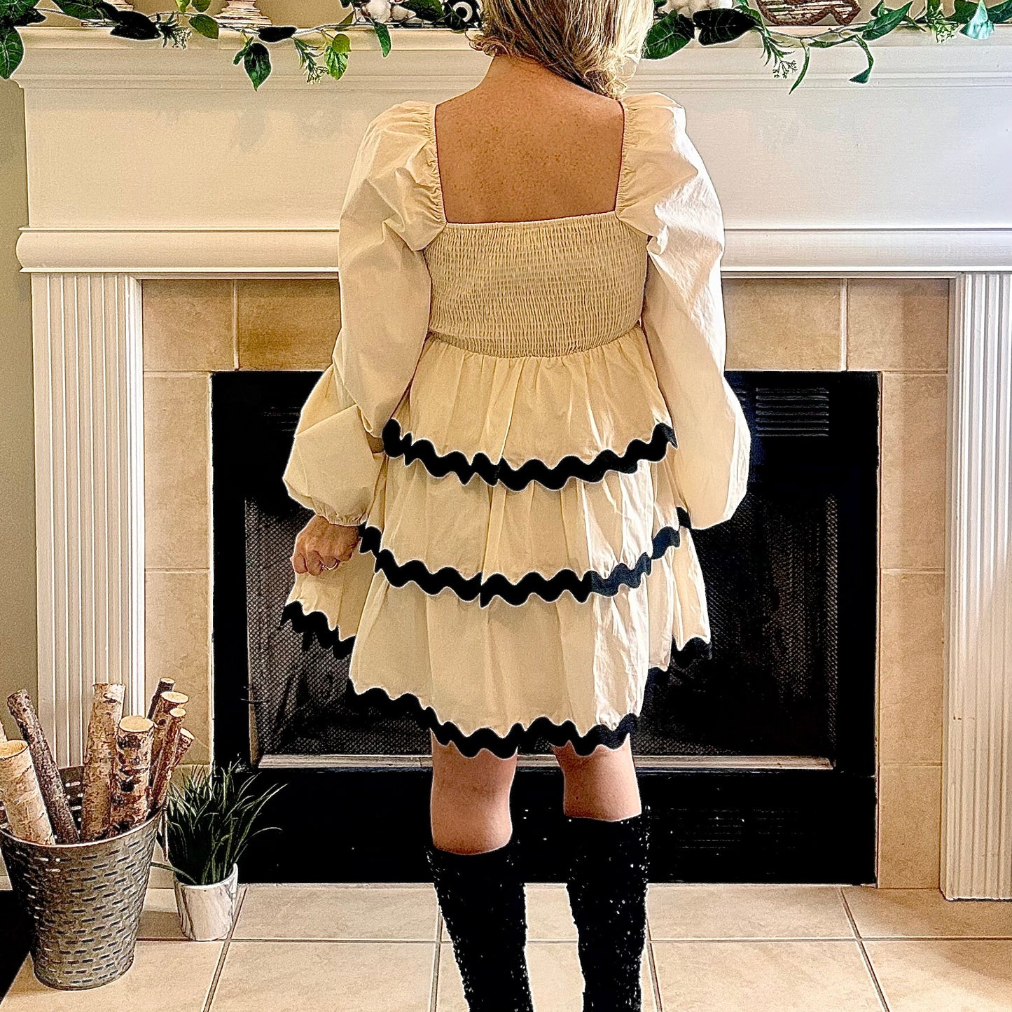 Elle Tiered Ric-Rac Mini Dress